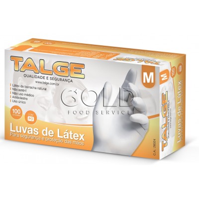 17006 - luva látex com pó média Talge 100un