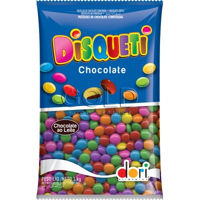 17031 - pastilhas de choc confeitadas e coloridas Disqueti Dori 1,01kg