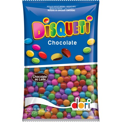 17031 - pastilhas de choc confeitadas e coloridas Disqueti Dori 1,01kg
