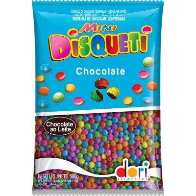 17040 - pastilhas de choc confeitadas mini Disqueti Dori 500g