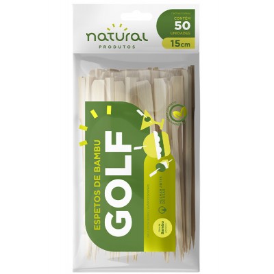 17755 - espeto de bambu tipo golf 15cm Natural 50un