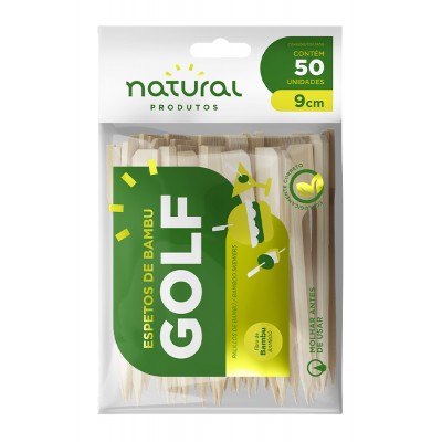 17756 - espeto de bambu tipo golf 9cm Natural 50un