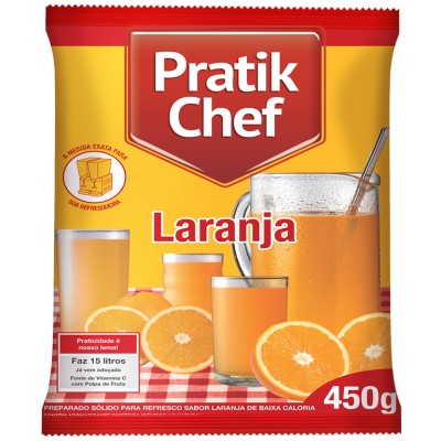 17772 - refresco laranja Pratik chef 450g rende 15lt