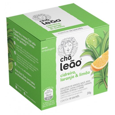 17868 - chá cidreira, laranja e limão Leão 10 envelopes