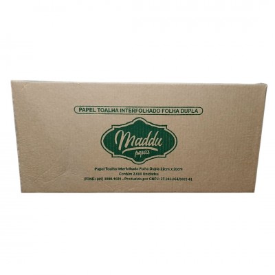 18223 - toalha papel interfolha folha dupla Maddu 22 x 20cm 2.000fl 38gr
