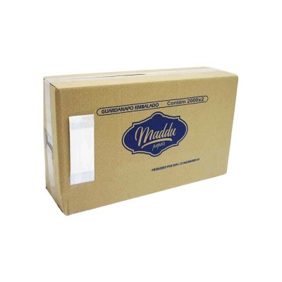 18228 - guardanapo branco embalado Maddu 14,5 x 29,5cm 2.000 sachês de papel c/2un