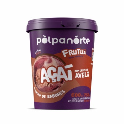 18312 - açaí mix com creme de avelã polpanorte frutua pote 600g