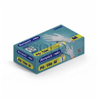 18317 - luva vinil com pó média Bompack 100un