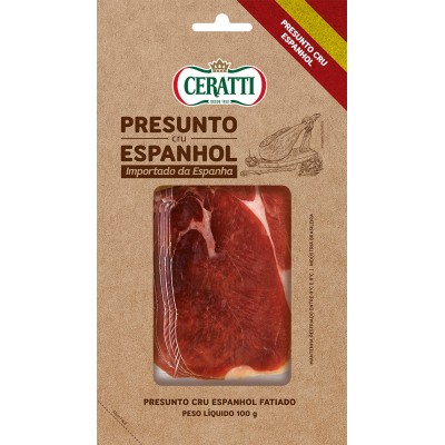 18320 - presunto cru espanhol fatiado interfolhado Ceratti 100g