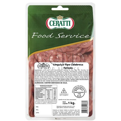 18321 - linguiça calabresa fatiada resfriada Ceratti 1kg
