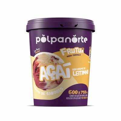 18499 - açaí mix com creme leitinho polpanorte frutua pote 600g