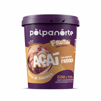18500 - açaí mix com creme de paçoca polpanorte frutua pote 600g