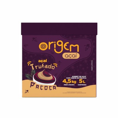 18625 - açaí origem trufado sabor paçoca polpanorte caixa 4,5kg