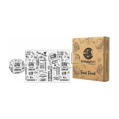 18635 - papel acoplado P/Fast food embale Bem 30 x 38cm 400un
