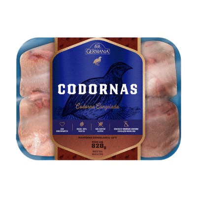 18699 - codorna congelada Villa Germania 820g bandeja c/4 und