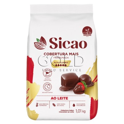 18859 - cobertura chocolate ao leite gotas 1,01kg Sicao mais alta fluidez