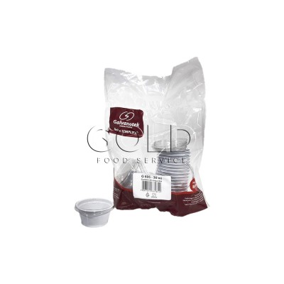 18887 - pote 30ml branco redondo com tampa Galvanotek 20un G695