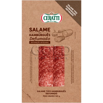19354 - salame hamburguês defumado fatiado Ceratti 100g