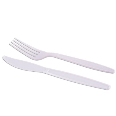 19361 - kit garfo/faca master branco Prafesta 25un