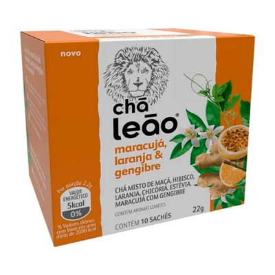 19482 - chá maracujá, laranja e gengibre Leão 10 envelopes
