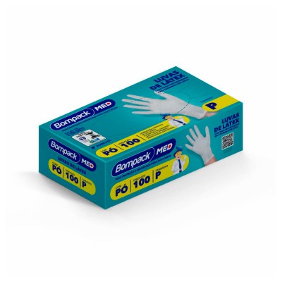 19653 - luva vinil sem pó pequena Bompack 100un