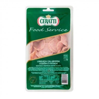 19733 - linguiça calabresa cozida fatiada resfriada Ceratti 1kg