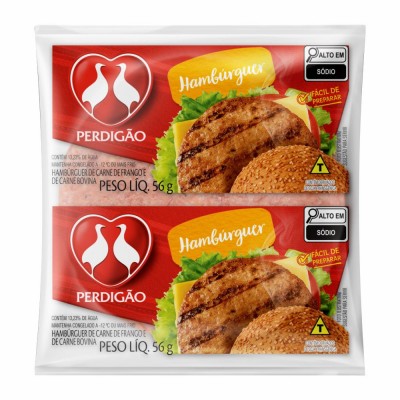 19755 - hambúrguer Frango/bovino 36 x 56g diâmetro 9 Perdigão