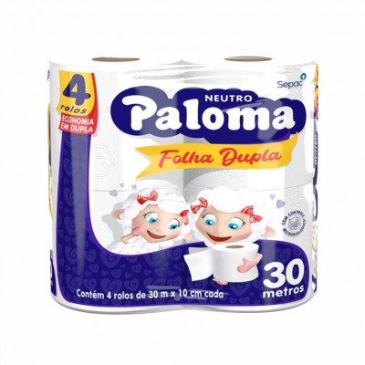 19859 - papel higiênico folha dupla Paloma 4 x 30mt