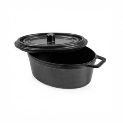 20005 - mini Caçarola oval com tampa 15,5cm preta melamina Gourmet Mix un