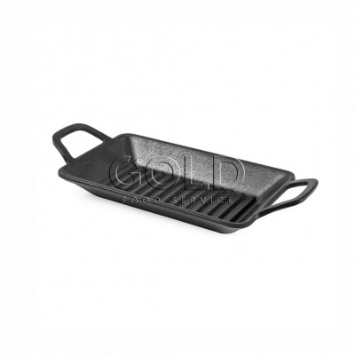 20013 - mini travessa retangular 22,5 x 10 x 3,9cm c/alça preta melamina Grill Gourmet Mix un