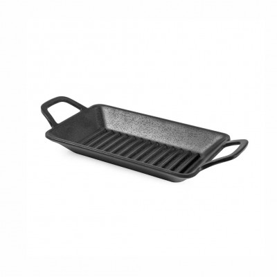 20013 - mini travessa retangular 22,5 x 10 x 3,9cm c/alça preta melamina Grill Gourmet Mix un