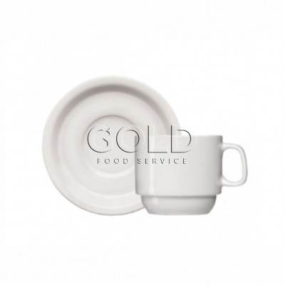 20080 - xícara de chá com pires Iguaçu branco porcelana Germer 12 x 215ml