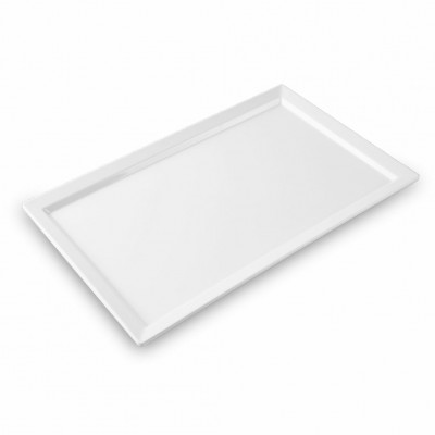 20230 - travessa retangular 1/1 gn rasa 53 x 32,5 x 3cm 1/1 branca melamina Haus un