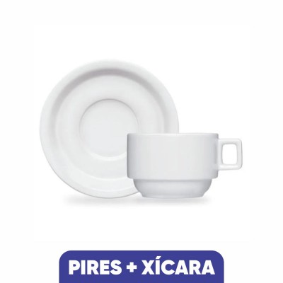 20245 - xícara de café com pires bar/hotel branco porcelana Germer 12 x 75ml cx