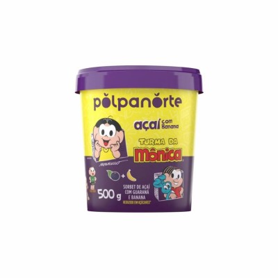 20375 - açaí banana Turma da Mônica polpanorte pote 500g
