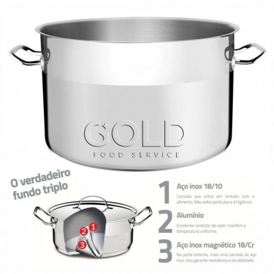 20575 - Caldeirão aço inox s/ tampa n50 30,7cm alt 58l Tramontina un