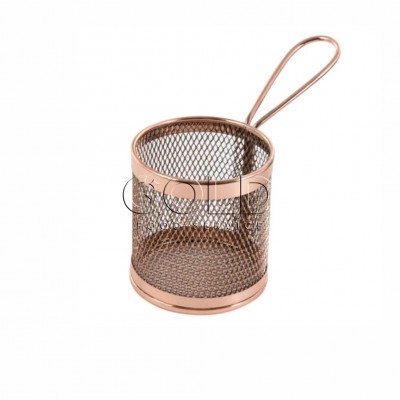 20607 - mini cestinha inox 25 x 9 x 8,5cm diam redonda bronze an809bz Mimo Style un
