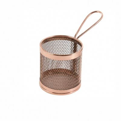 20607 - mini cestinha inox 25 x 9 x 8,5cm diam redonda bronze an809bz Mimo Style un