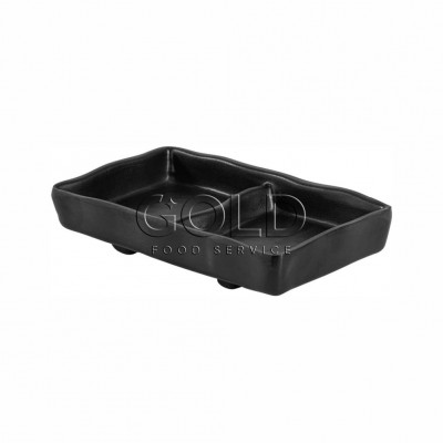 20639 - porta molho duplo preto melamina Gourmet Mix un