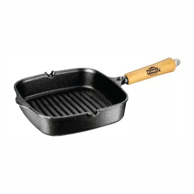 20685 - frigideira quadrada de ferro com cabo madeira Grill 5,5 x 23,5cm 1,5l Fumil un