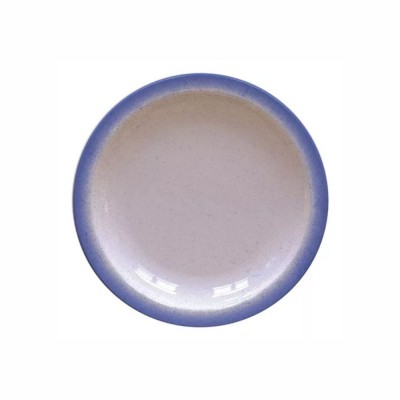 20909 - prato sobremesa 21cm sem borda rústico contorno azul porcelana Tramontina un