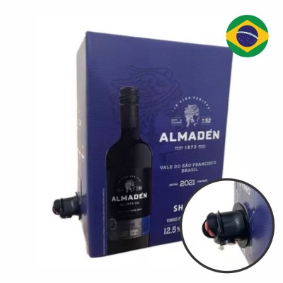 21218 - vinho tinto 5L seco shiraz Almadén Miolo bag in box