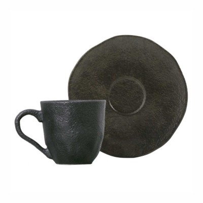 21369 - xícara de café c pires preto onyx 6 x 120ml Porto Brasil cx