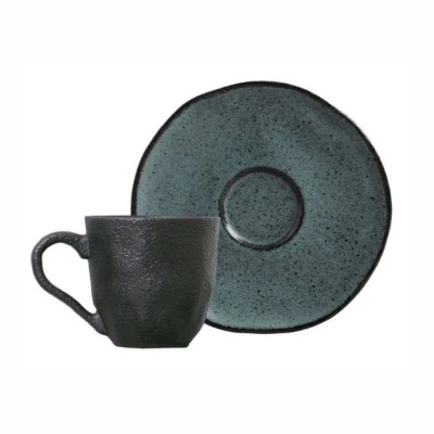 21382 - xícara de café c pires petróleo 6 x 120ml Porto Brasil cx