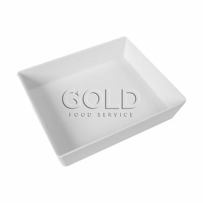 21415 - travessa rasa buffet 30x25x6,5cm 1/2 branca melamina Gourmet Mix un