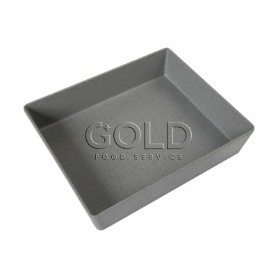 21416 - travessa rasa buffet 30x25x6,5cm 1/2 cinza melamina Gourmet Mix un