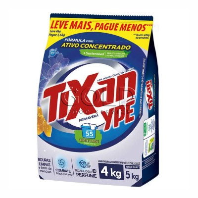 21432 - sabão em pó Tixan primavera pacote Leve 4kg pague 3,6kg