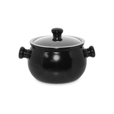 21480 - Caçarola com tampa vidro 24cm 7l cerâmica preta premiere Ceraflame un