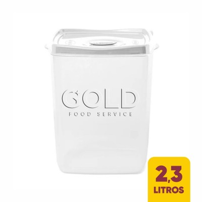 21567 - pote plástico quadrado 15,6 x 14,4 x 18,5cm 2,3 l com tampa Plasvale