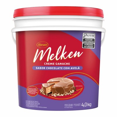 21585 - ganache chocolate ao leite com avelã 4kg Melken Harald